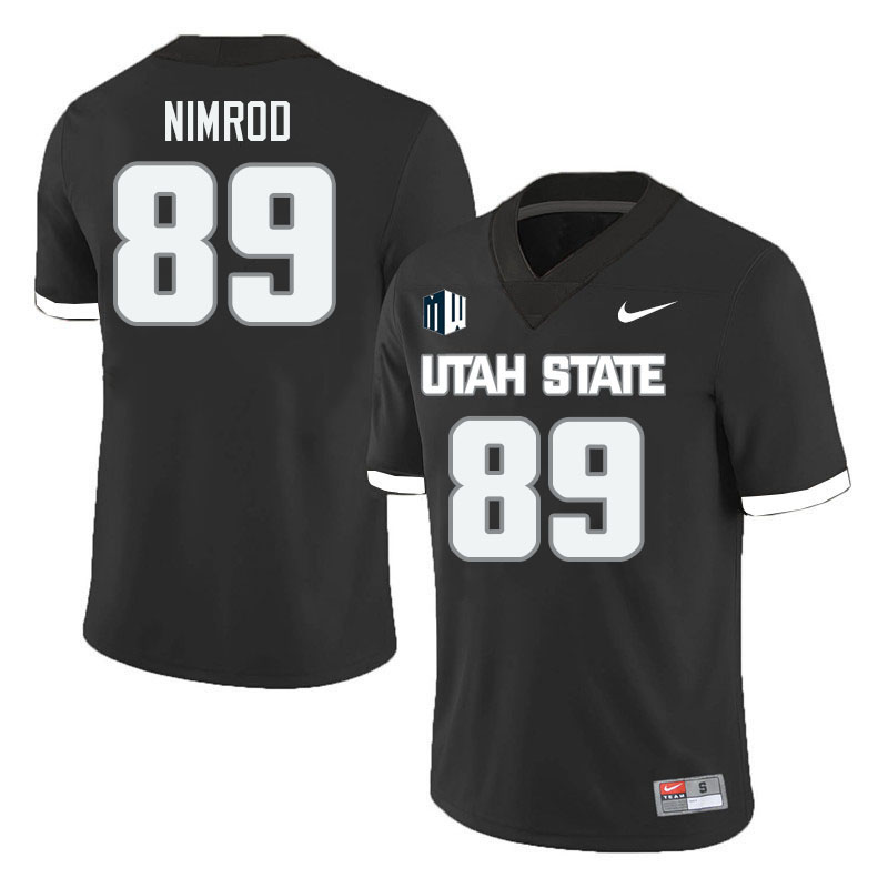 Utah State Aggies #89 Elliott Nimrod College Football Jerseys Stitched Sale-Black